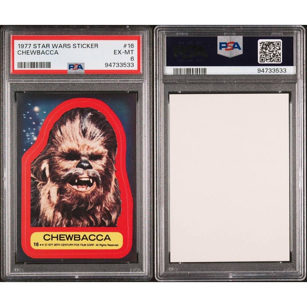 Star Wars 1977 Chewbacca Sticker Card #16 PSA 6 CERT#94733533